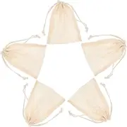 CALLARON 5Pcs Reusable Soap Exfoliating Linen Shower Pouch for Bathing Soap Storage for Skin Cleansing Massage