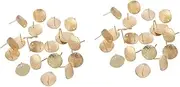 [TEHAUX] 2sets Earring Posts for Flat Earring Backs Shining Ear Piercing Studs Ear Jewelry Decor 20pc*2