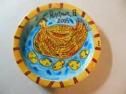 Marilyn Fox signed hand painted Ciera plate Pa Dutch theme 8 1/4"