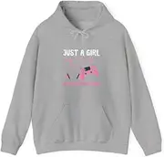 [X.Style] Just A Girl Who Loves Video Games Gamer Girls Kids Women ds039 Hoodie Grey S