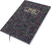 Angoily PU Leather Hardcover Planner Stylish Monthly Planner for Home Office Travel Portable English Schedule Book Effortless Organization Long Term Planning