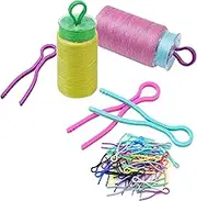 120 PCS Bobbin Thread Holders, Plastic Bobbin Clips Thread Holders, Colorful Sewing Products Thread Holder for Thread Spool Organizing (Colorful)