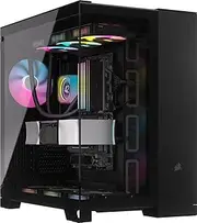 CORSAIR iCUE Link 6500X RGB Tempered Glass Mid-Tower mATX Dual Chamber PC Case – 3X CORSAIR RX120 RGB Fans Included – Wide Cooling Flexibility – Reverse Connection Motherboard Compatible – Black