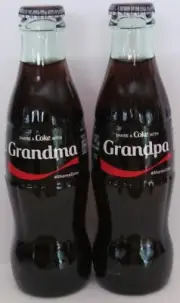 Coca-Cola Zero Sugar Share a Coke Two 2 Bottles Grandma and Grandpa