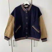 Free People Home Run Varsity Bomber Jacket Size M Medium