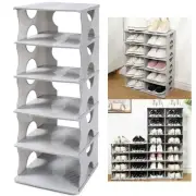 6-Tier Shoe Rack, Stackable Storage Organizer for Bedroom Entry, Adjustable R...