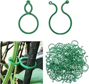 Garden Plant Support Clips for Climbing Plants, 100 Pack, Green, Tomato Trellis and Vegetable Growing Tools