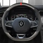 Car Steering-Wheels Cover 38cm Leather For Renault Clio Fluence Megane Laguna Talisman Captur Kadjar Kaptur Koleos Scenic Espace Grey D shape