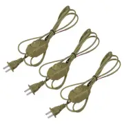 Lamp Cord with Dimmer Switch 1.8M Replacement Lamp Repair Part, Brown 3pcs