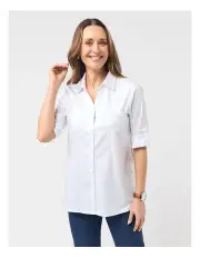 [Black Pepper] Hana 3/4 Sleeve Shirt in White