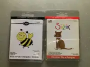 Lot of 2 Sizzix Sizzlits Dies MACKENZIE'S CAT LATTE & BEE HAPPY NEW