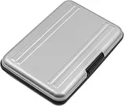 NUZAMAS Memory Card Storage Box Aluminum Shock Resistant Carrying Box Memory Card Case Holder 16 Slots for SD SIM CF NANO TF Cards Silver