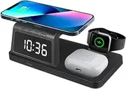 Charger Cell Phone Charger Charging Stations Chargers Charging Stand Watch Charger Charging Station for Phone Charge Station Charger Dock with Clock Abs Black