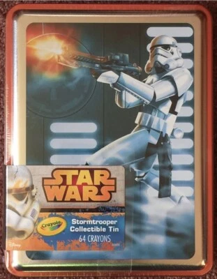 Crayola Crayon Star Wars Stormtrooper Tin With 64 Count Storm Trooper Box NEW