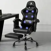 ALFORDSON Gaming Chair Office Massage Computer PU Leather Black