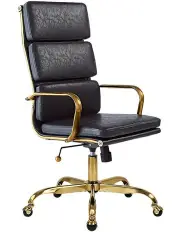 [Furb] Executive Office Desk Chair in Dark Grey/Gold