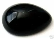 Rare Huge! 27.50 cts Black Meteorite, Pear Cabochon