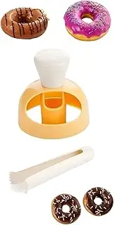 Honwor Non-Stick Donut Cutter Mold Set with Dipping Plier - for Baking Doughnuts, Cakes & Biscuits - Easy DIY Kitchen Tool 1 Pack