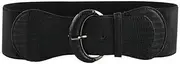 [VOCHIC] PU Leather Elastic Wide Belt for Women Stretch Thick Waist Belt for Dress