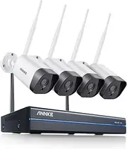 [ANNKE] WS300 5MP NVR Wireless Security Camera System 8CH H.265+ Wi-Fi Surveillance System Without Hard Disk, 4X 3MP Outdoor IP Cams, Plug & Play,100ft Night Vision with Smart IR, Easy Remote Access