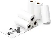 6 Roll Mini Sticker Printer Photo Paper, 57 x 30mm Thermal Printer Paper White Self-Adhesive for PeriPage A6, Vretti TP6S Portable Thermal Pocket Printer Paper for Study Notes, Pictures