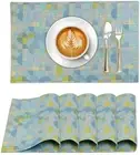 Ruvanti Placemats 100% Cotton 13x19 Inch, Dining Table Placemats Set of 6, Mo...