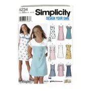 Simplicity Pattern 5234 Girls’ Plus Sizes 8/1/2-16 1/2 Dress Jumper Purse Uncut