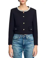 Sandro Beaded Collar Jacket