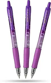 Pilot G2 Gel Pen Bubble Violet Blue Gel Ink Rollerball Pens 0.7mm Smooth Writing Ergonomic Grip Retractable Lightweight Portable Design for School Office Creative Work & Everyday Use (Pack of 3)