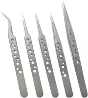 Stainless Steel Tweezers Precision Tweezer Tool Set for Electronics Repair, Craf