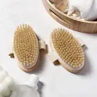 2 In 1 Dry Skin Body Brush Natural Bristle Dead Skin Remover Massage To!YZ WY2