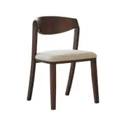 Villa Hardwood Dining Chair | Arabica Walnut | Beige Fabric | Set of 2