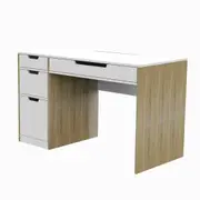 Wooden Computer Desk Drawers Storage Study Home Office White Oak Table