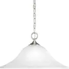 Trinity 1-Light Brushed Nickel Pendant with Etched Glass