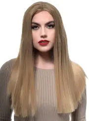 Medium Blonde Mid-Length Straight Lace Front Fashion Wig