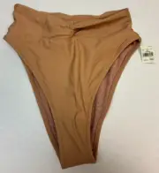 NWT AMERICAN EAGLE AERIE LIGHT TAN HIGH CUT CHEEKY SWIM BOTTOMS