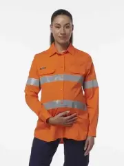 KingGee Womens Workcool Maternity Reflective Shirt K44235