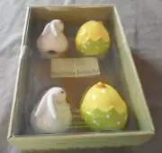 NEW 8 Pier 1 One Imports Place Card Holders WHITE BUNNY RABBIT CHICKS EASTER SPR