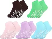 [kilofly] 5 pairs Non-Skid Soft Cotton Summer Slippers Gripper Socks Value Pack