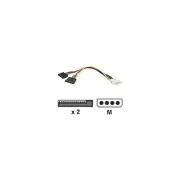 Startech Lp4 To 2 Sata Internal Power Y Splitter Cable - 1 X Lp4 Male - 2 X