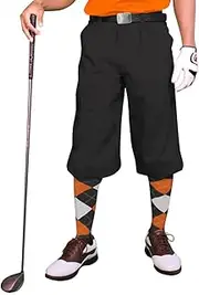 Black Microfiber Golf Knickers (Plus Fours) for Men