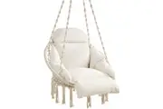 Hanging Swing Chair with Cushion - Capacity in Cloud White