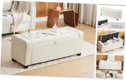 Ottoman Storage Bench for Bedroom End of Bed,Rectangular Entryway and Window