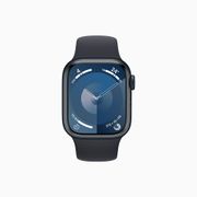 Apple Watch Series 9 41mm 午夜色鋁金屬錶殼搭配午夜色運動型錶帶-GPS版 M/L