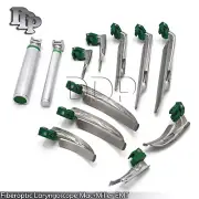 Fiberoptic Laryngoscope Mac+Miller EMT Anesthesia Combo SET 10 BLADES LS-3115