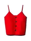 mother of pearl Womens Red Spaghetti Strap Sweetheart Neckline Tank Top 12