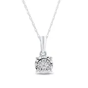 Miracle Halo Diamond Composite Necklace in 9ct White Gold