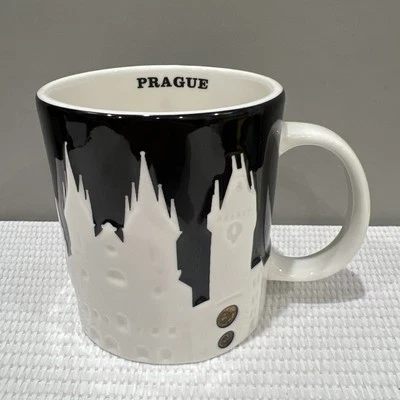 Starbucks 2011 Prague Czech Republic B/W Relief Collector Mug