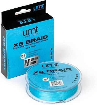 30ib Sea Blue PE 8 Strand Fishing Braid Line - High Strength, 150 Yards