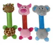 Silly Dog Fun Chew Tug Toss Toys Zoo Animals Plush Pig Giraffe Elephant or Set